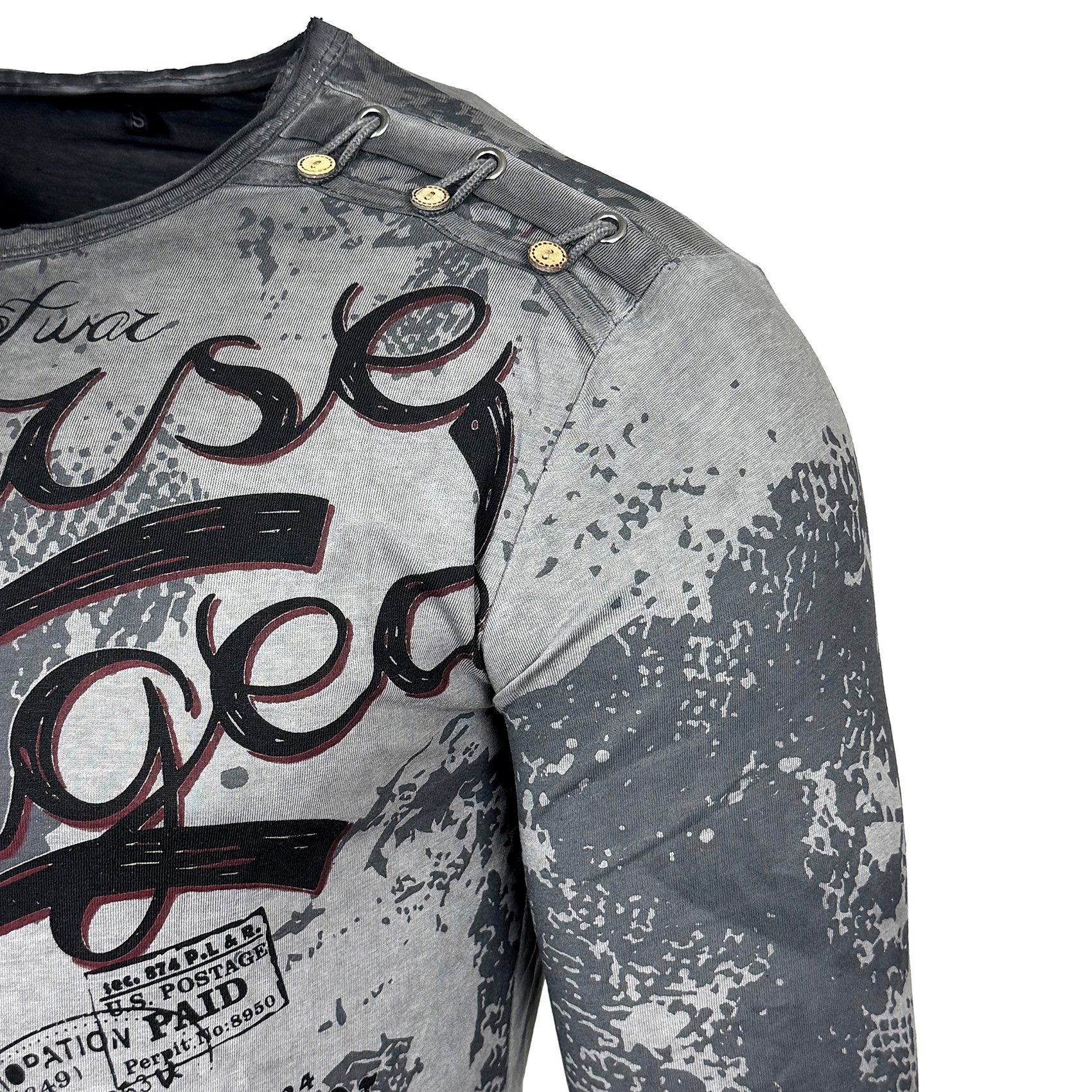 Baxboy Longshirt Baxboy Herren Longsleeve Langarmshirt Shirt Mit Rundhalskragen B-706 – Bild 3 von 5
