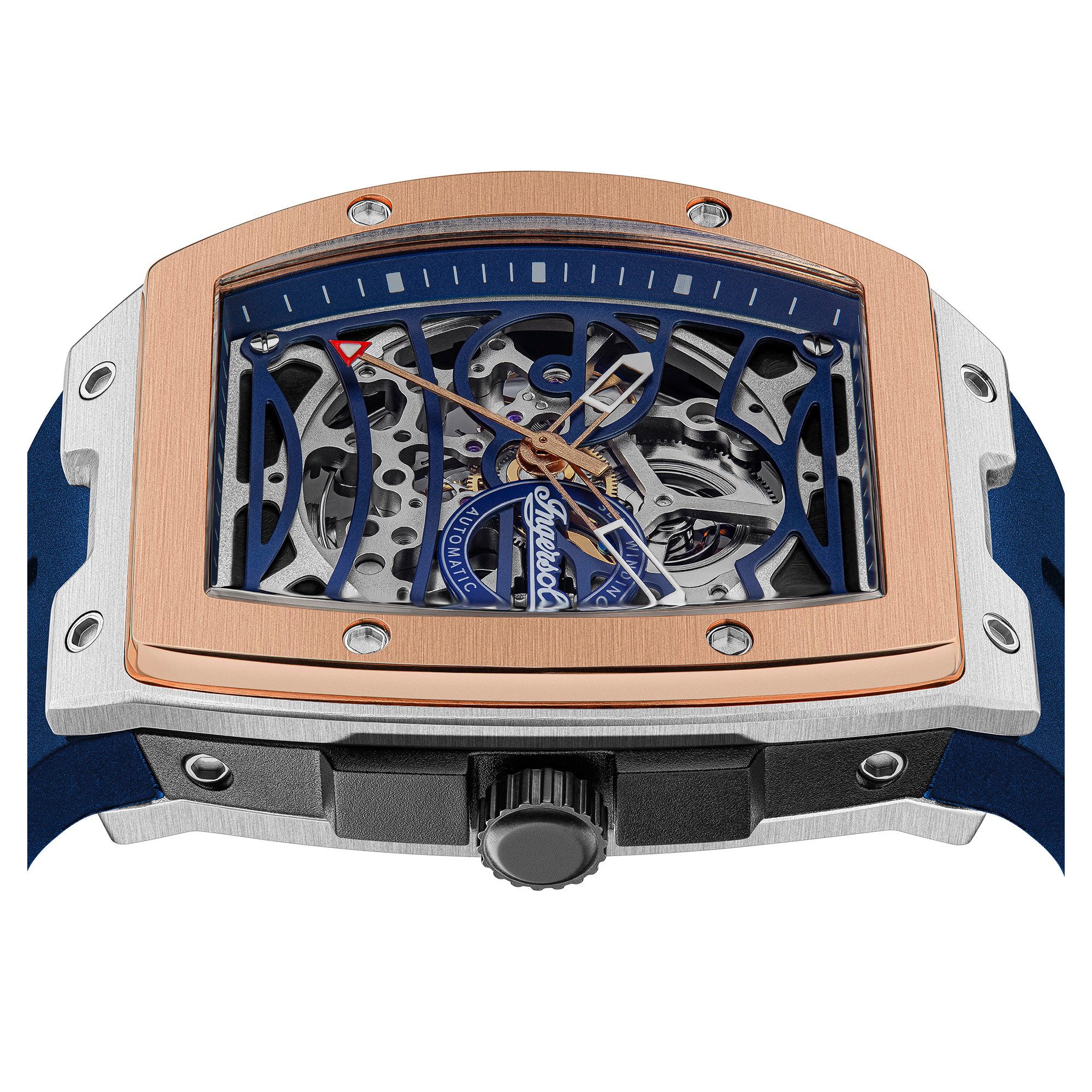 Ingersoll Automatikuhr The Challenger I12304, Armbanduhr, Herrenuhr, Mechanische Uhr, Silikonarmband, analog
