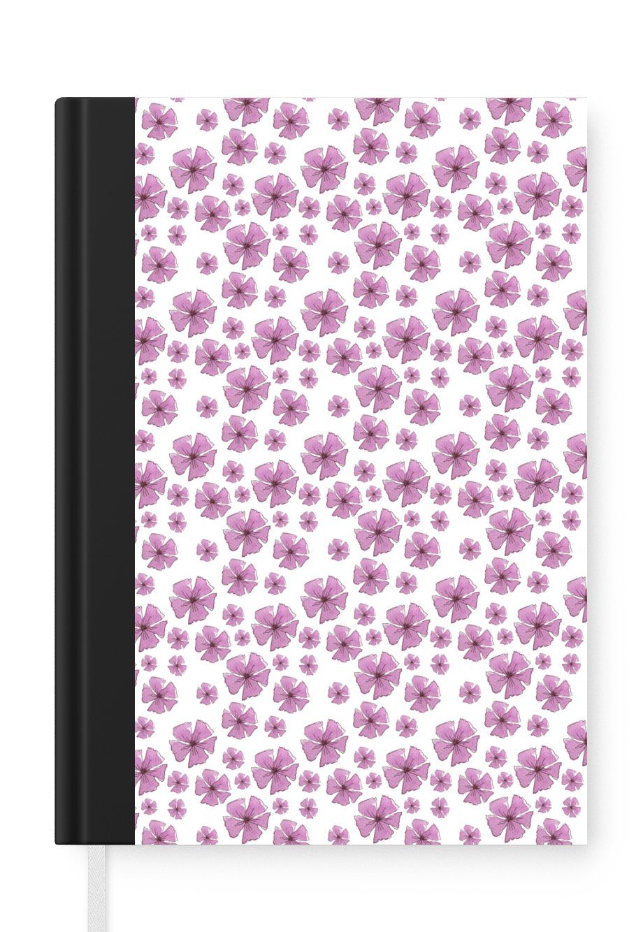 MuchoWow Notizbuch Blumen - Sakura - Rosa, Journal, Merkzettel, Tagebuch, Notizheft, A5, 98 Seiten, Haushaltsbuch