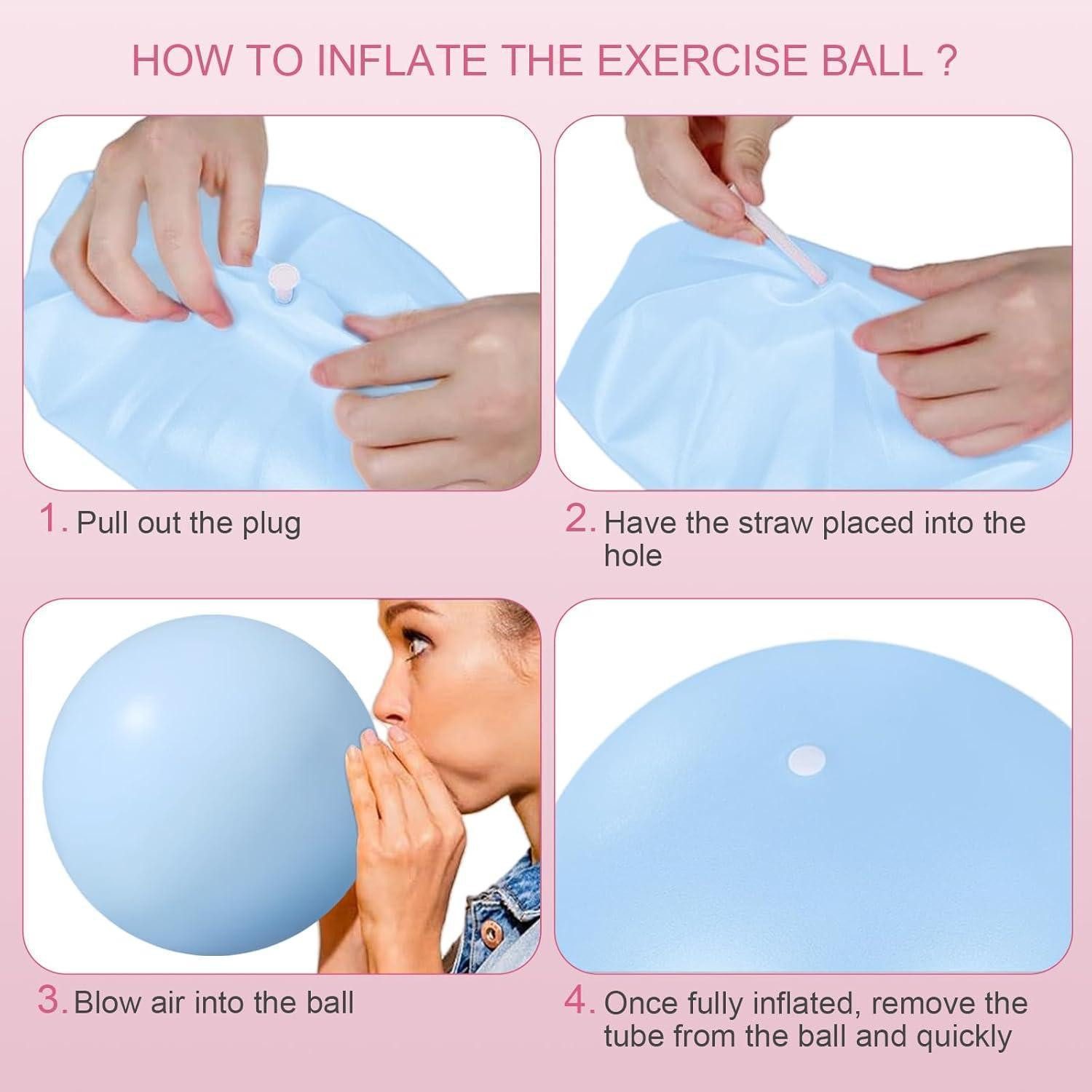 LuxusKollektion Gymnastikball Gymnastikball 25cm Pilates Yoga AntiBurst #8 Sakura-Rosa + Himmelblau
