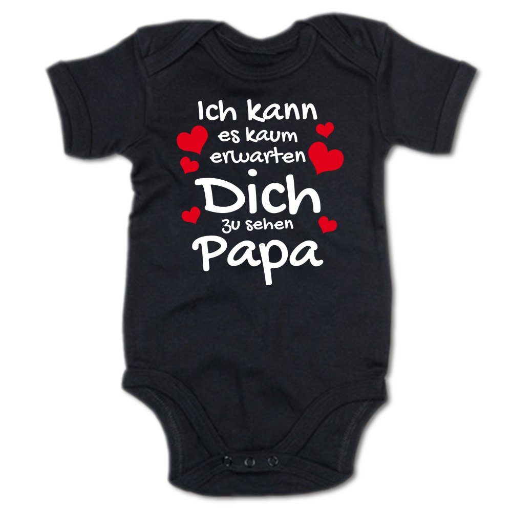 G-graphics Kurzarmbody Baby Body - Ich kann es kaum erwarten Dich zu sehen Papa mit Spruch / Sprüche • Babykleidung • Geschenk für den Papa „to be“ • Strampler