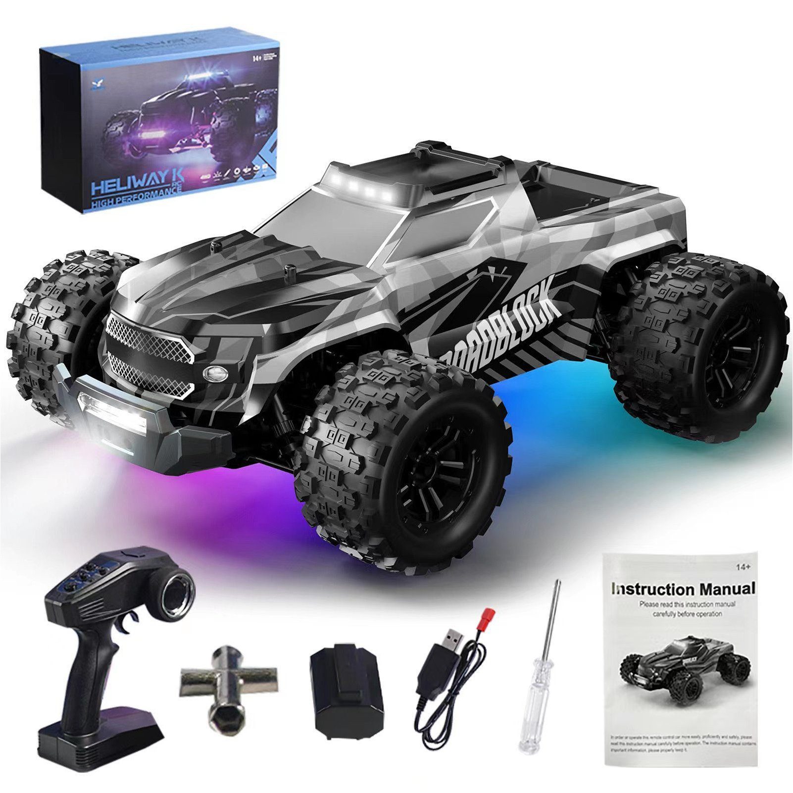RC-Auto Ferngesteuertes Auto ab 8 9 Jahre, 1:14 RC Drift Car 4WD 40+ km/h