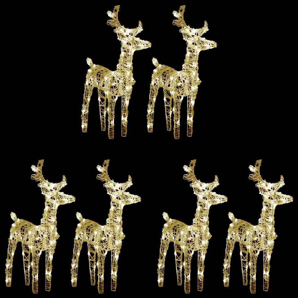 vidaXL Weihnachtsfigur LED-Rentiere 6 Stk. Warmweiß 240 LEDs Acryl (6 St)