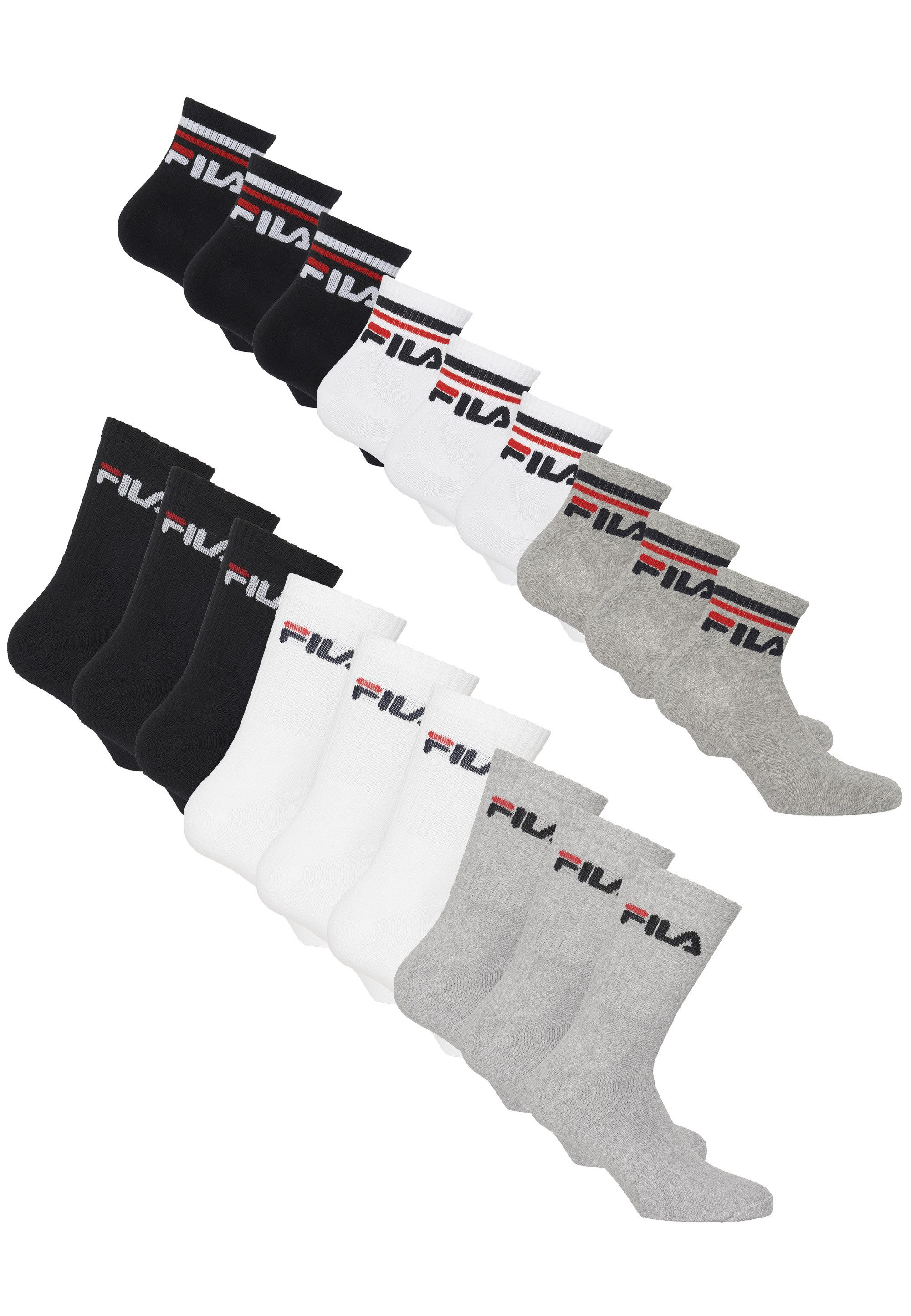 Fila Socken (18-Paar) 18er-Pack mit atmungsaktiver Qualität