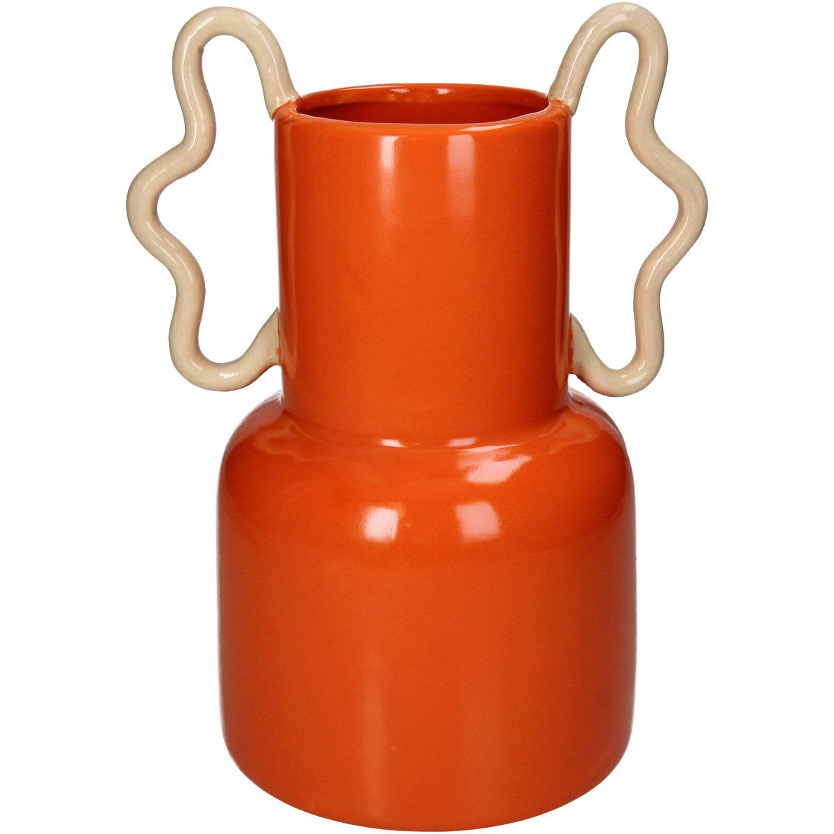 Kersten BV Dekovase Geschwungene Deko Vase Orange (1 St), 21,6 × 16,8 × 28,8 cm