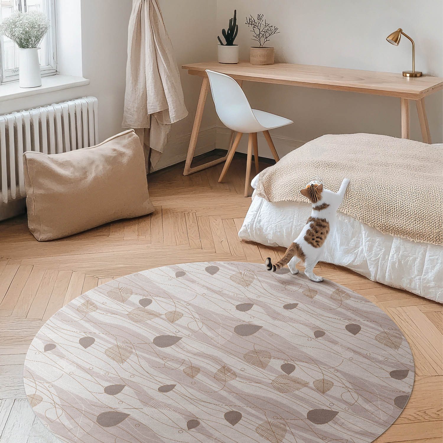 Tulup Vinylteppich Teppich Pvc Abstrakte Blätter günstig online kaufen