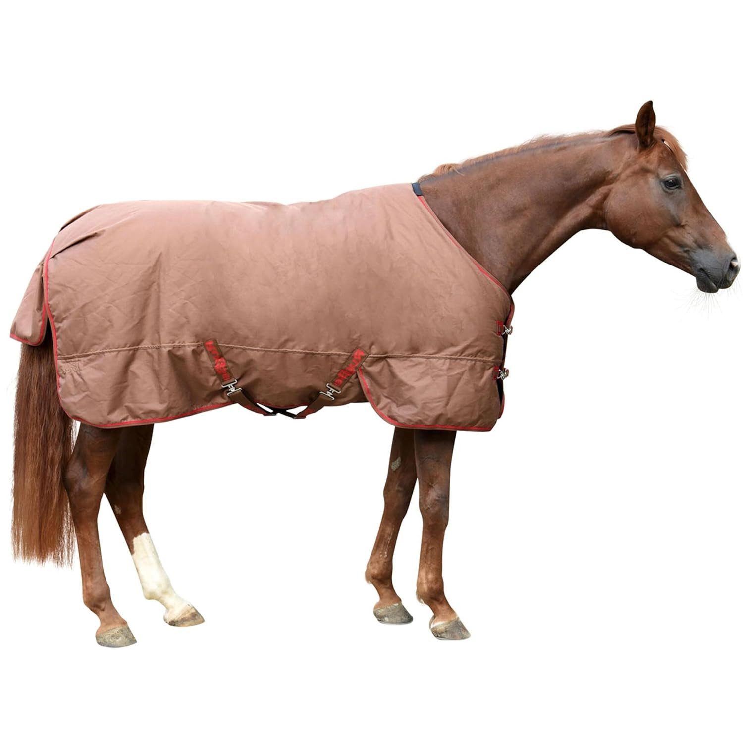 Kerbl Pferde-Thermodecke Winterdecke IceProtect, 300 g, Darkbrown/red, (1-St)