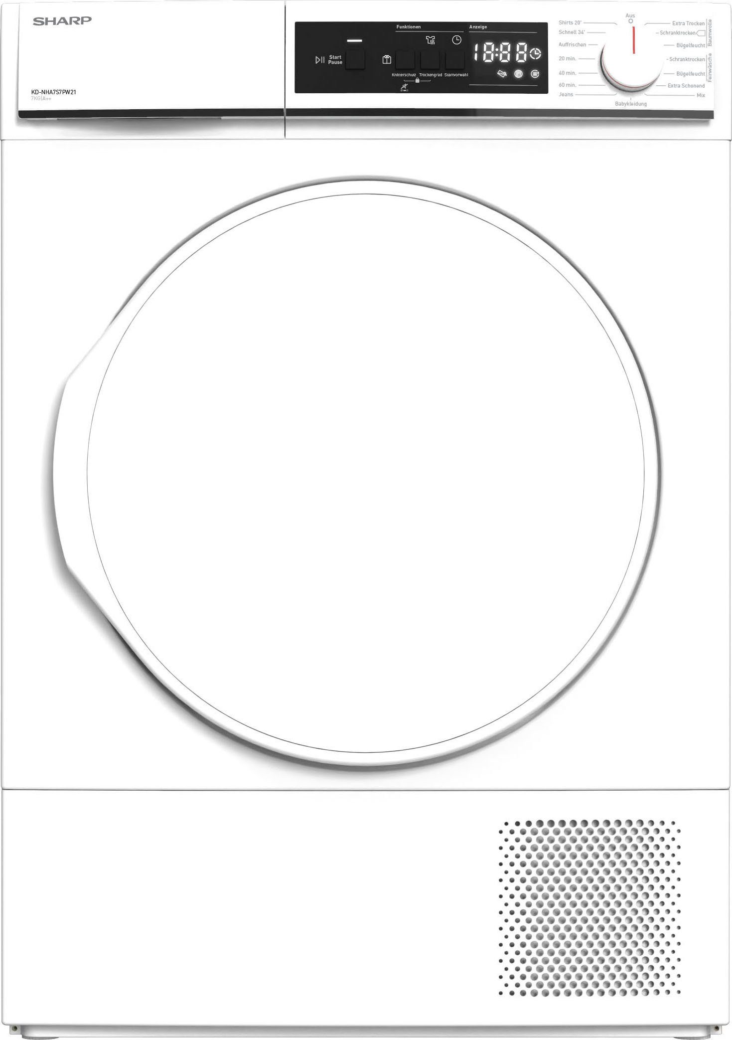 Sharp Wärmepumpentrockner KD-NHA7S7PW21-DE