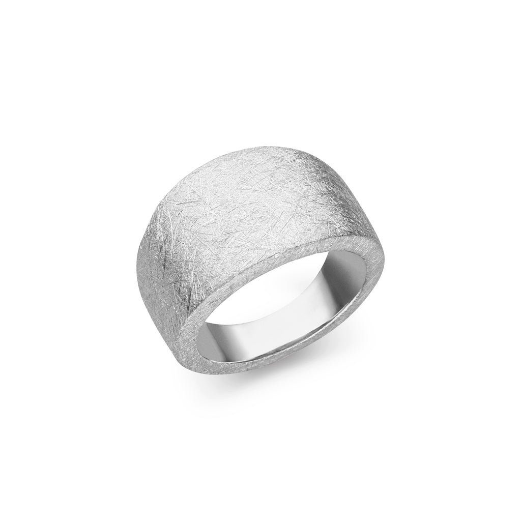 SKIELKA DESIGNSCHMUCK Silberring Silber Ring "Verlauf" 15 mm (Sterling Silber 925), grob mattierte Oberfläche (eisgekratzt)