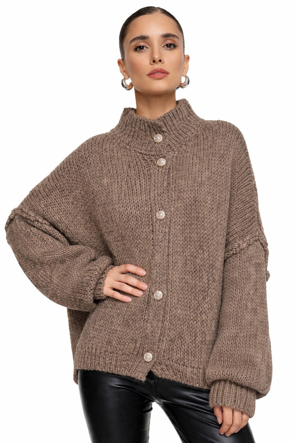 Worldclassca Cardigan WORLDCLASSCA Damen Cardigan Oversize Strickjacke mit Knöpfen Fashion Neue Kollektion - Stilvolle und gemütliche Strickmode für Damen