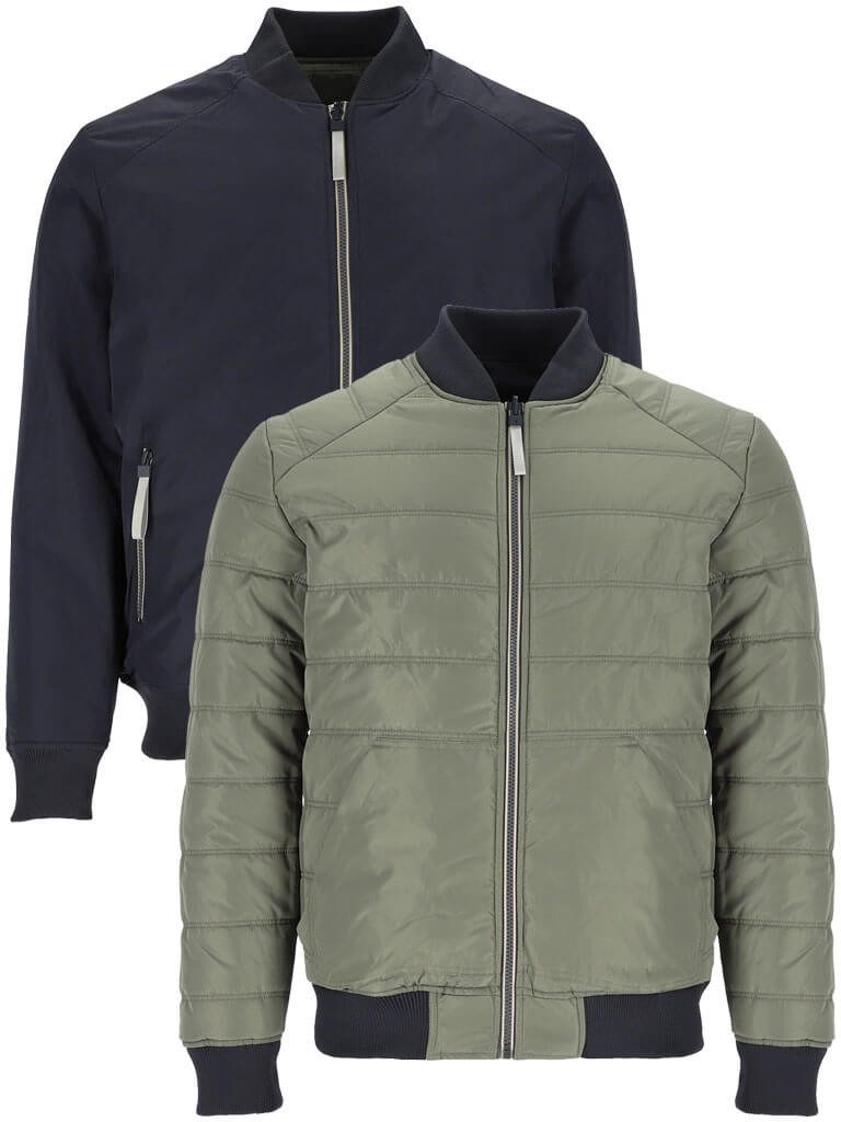 Leitfeuer Winterjacke Herren Wendejacke mit Kragen aus Ripp - 2-in-1 Jacke mit Taschen