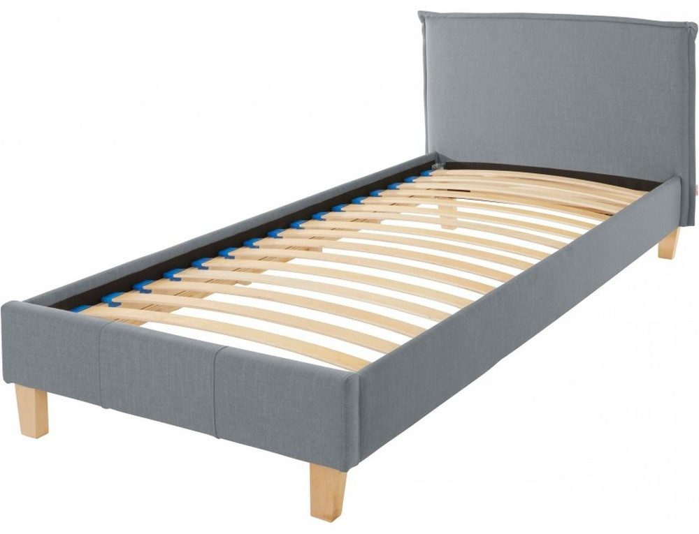 Xlmoebel Polsterbett Graues Einzelbett Bettgestell Holzbett Schlafzimmer Betten (1-tlg., 1-tlg)