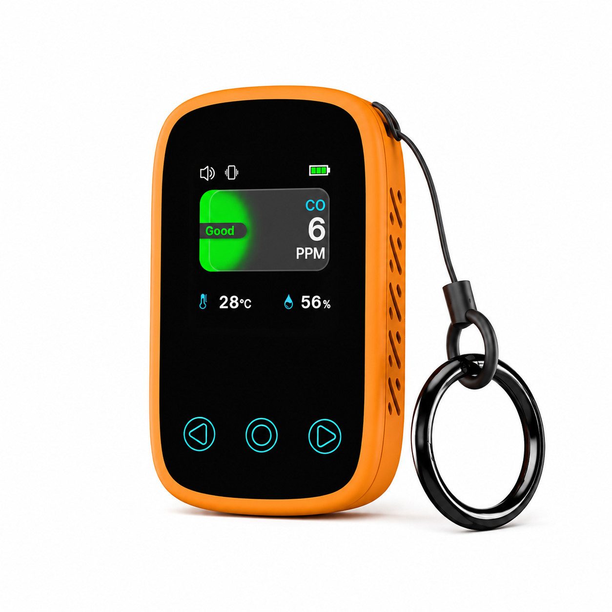Tekoo 3-in-1 CO-Melder, tragbares Kohlenmonoxid-Messgerät mit Akku, USB-C CO-Melder (TFT-LCD, 3-in-1 Überwachung, automatischer Energiesparmodus)