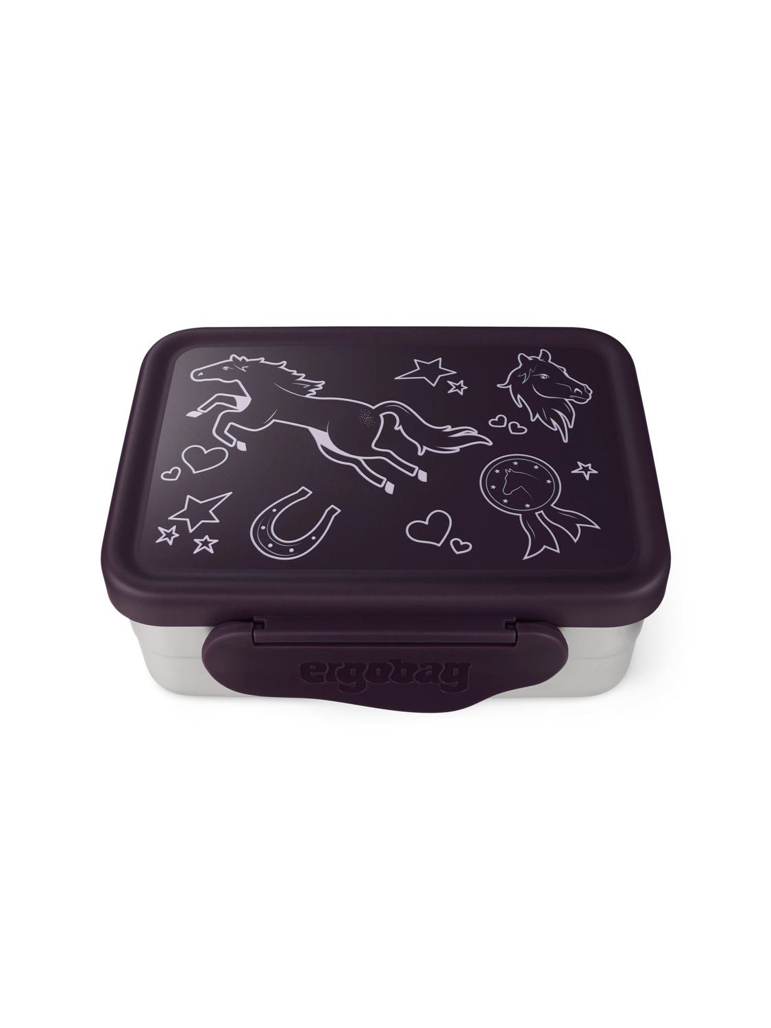 ergobag Lunchbox Edelstahl Brotdose, Edelstahl, (Edelstahl Brotdose, 3-tlg., 1x Brotdose, 1x Trennfach), spülmaschinengeeignet bis 45 Grad, Handwäsche empfohlen
