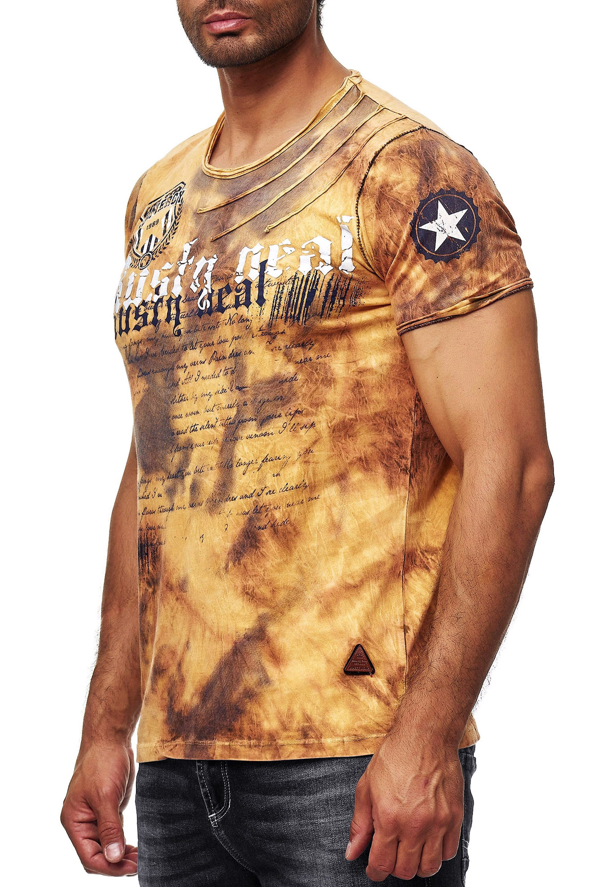 R-NEAL T-Shirt Batik T-Shirt Stretch Herren günstig online kaufen