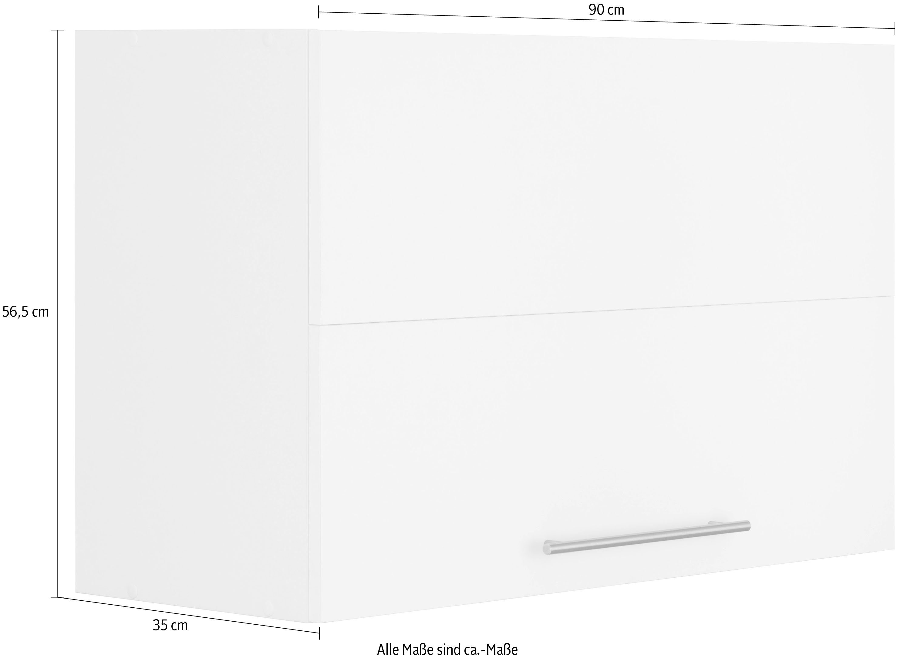 wiho Küchen Faltlifthängeschrank vanille/vanille cm Unna Funktion Soft | 90 breit, mit Vanille Close