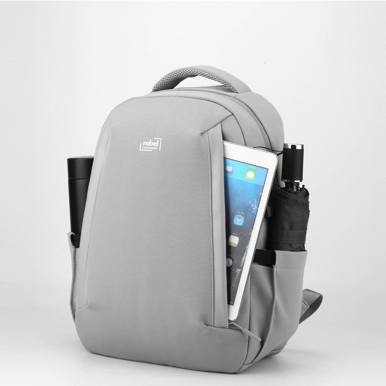 Rebel Rucksack Tagesrucksack Scandi Grey, Ultraleicht, Handliche Größe, Schlichtes Design, Wasserabweisend