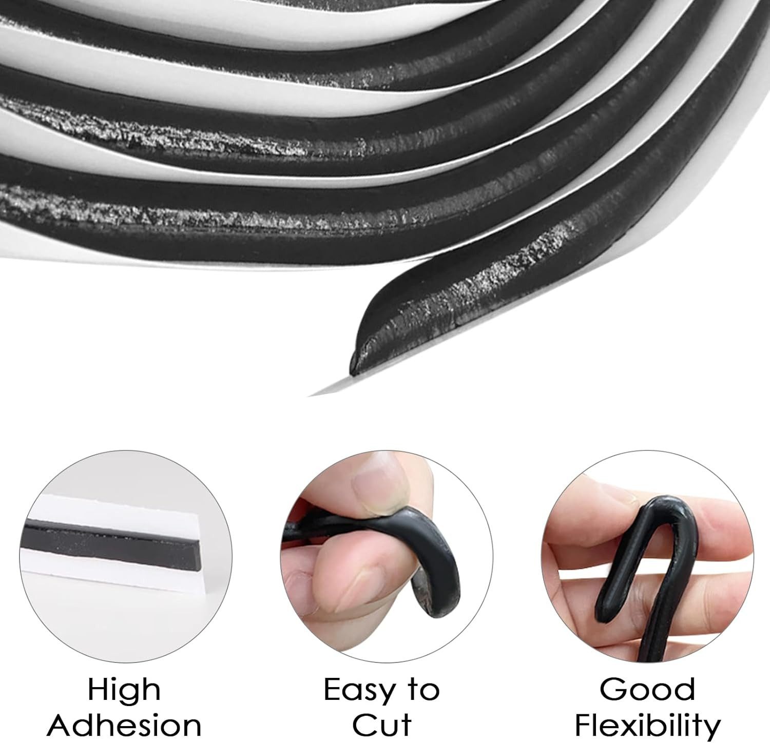 Zengi Dichtungsband Butyl-Dichtungsband 9,5 mm × 4 m selbstklebend wasserdicht Schwarz, (Packung, 1-St., 1 Rolle Butyl-Dichtungsband), UV-beständig, hitzebestän – Bild 2 von 5