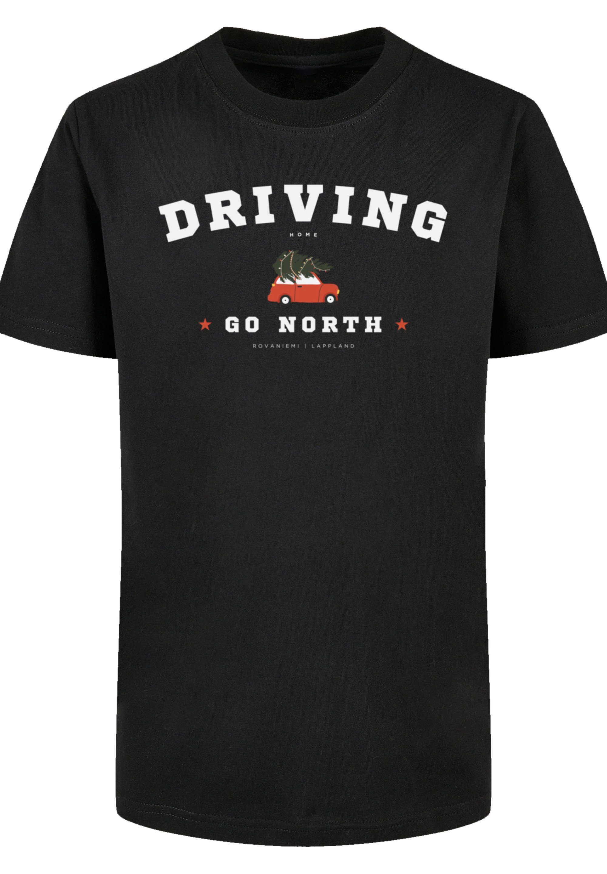 F4NT4STIC T-Shirt Driving schwarz Weihnachten, Geschenk, Weihnachten Logo Home