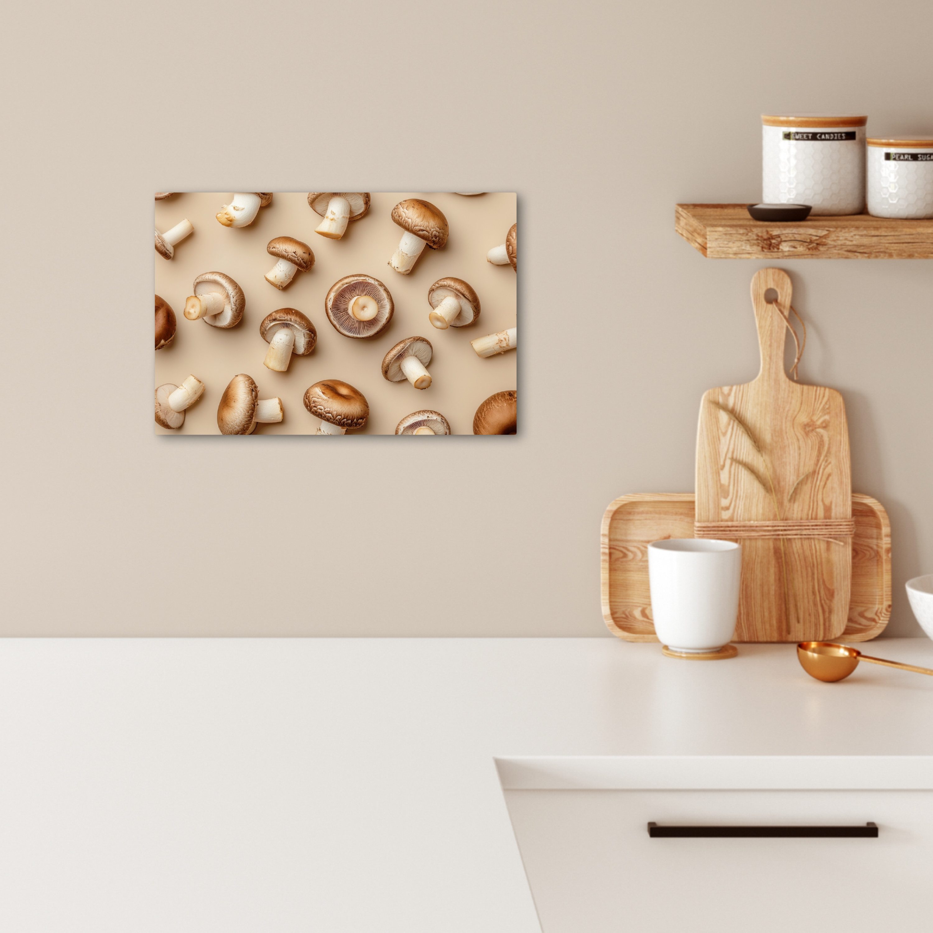 OneMillionCanvasses® Leinwandbild Kastanienpilze - Beige - günstig online kaufen