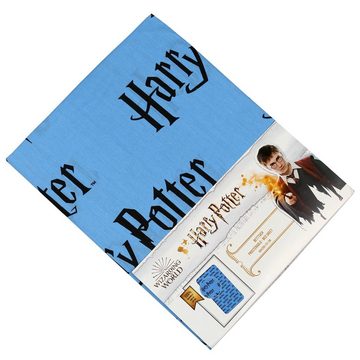Bettlaken Harry Potter Kinderbettlaken blau, Baumwolllaken 90x200cm, Sarcia.eu