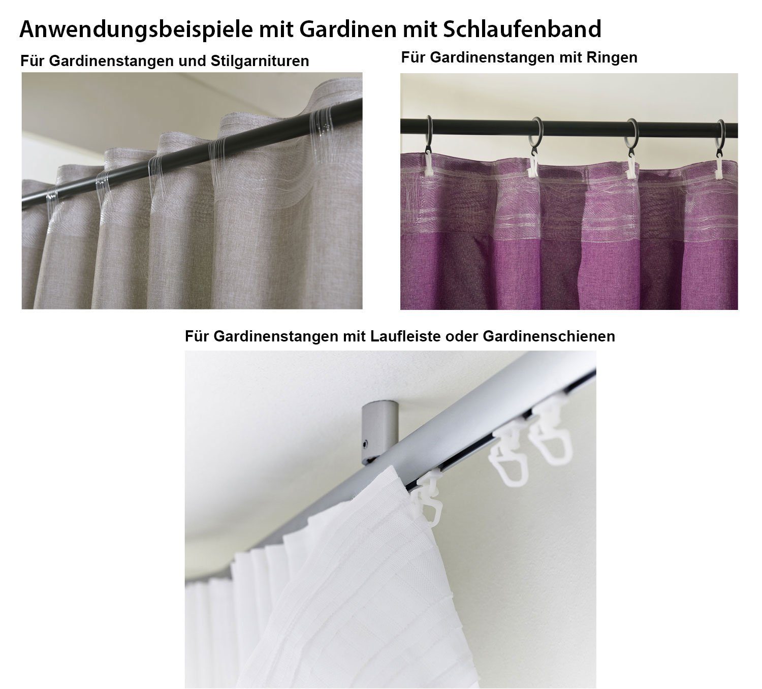 Gardinenbox Gardine, verdecketeSchlaufen (1 St), transparent, Batist, Store Batist Cotton Look Universalband 61500. € 14,99