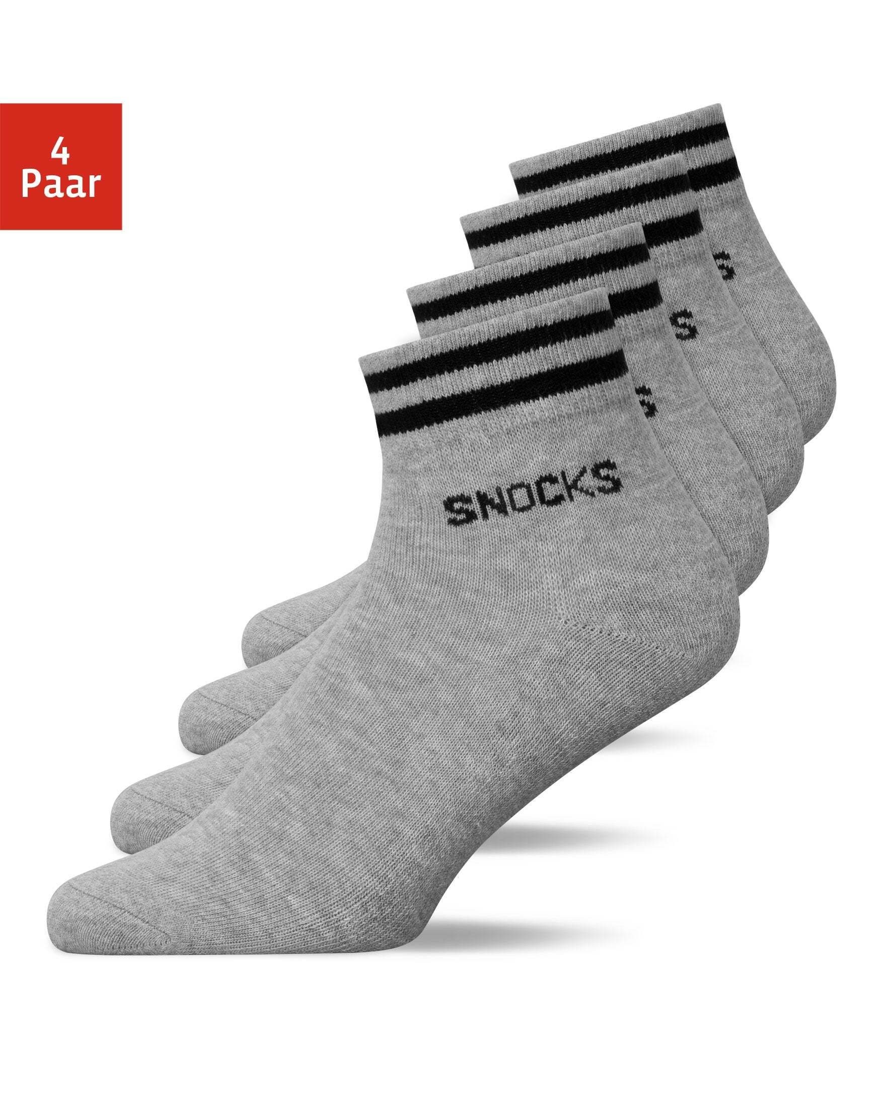 SNOCKS Sneakersocken (4-Paar) halbhoch, stylisch und perfekt für den Sneaker grau | Sneakersocken