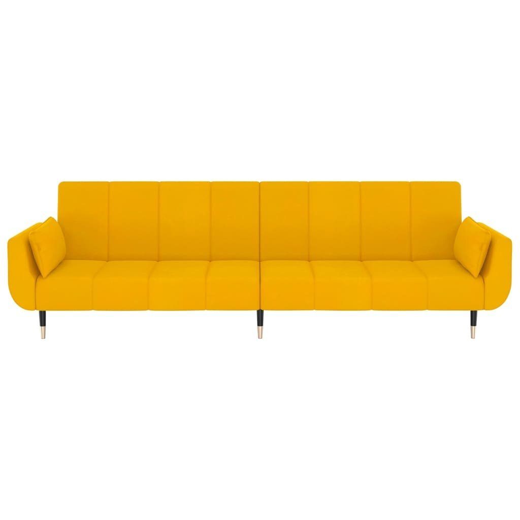 Gelb 2-Sitzer Sofa vidaXL mit Kissen 2 Schlafsofa Samt