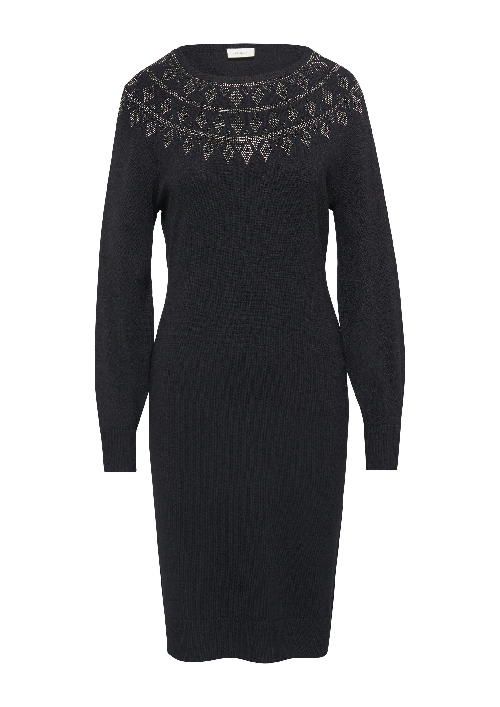 s.Oliver Midikleid Kleid Feinstrickkleid mit Strass-Details günstig online kaufen