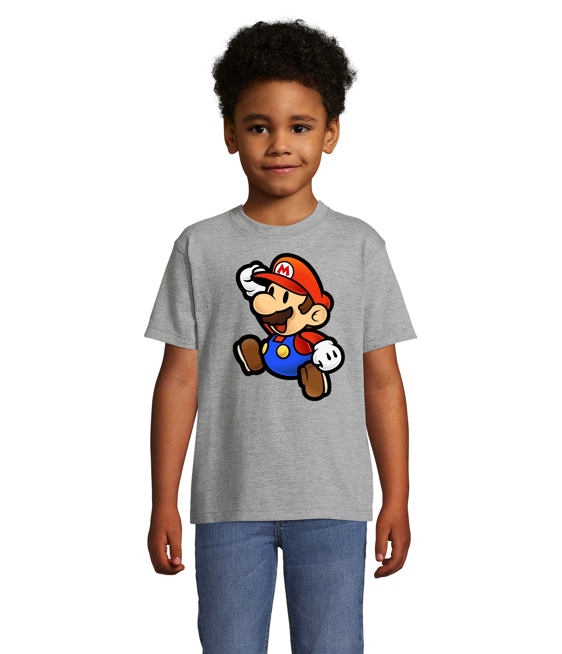 Blondie & Brownie T-Shirt Kinder Jungen & Mädchen Mario Nintendo Gaming Luigi Yoshi Super in vielen Farben Grau