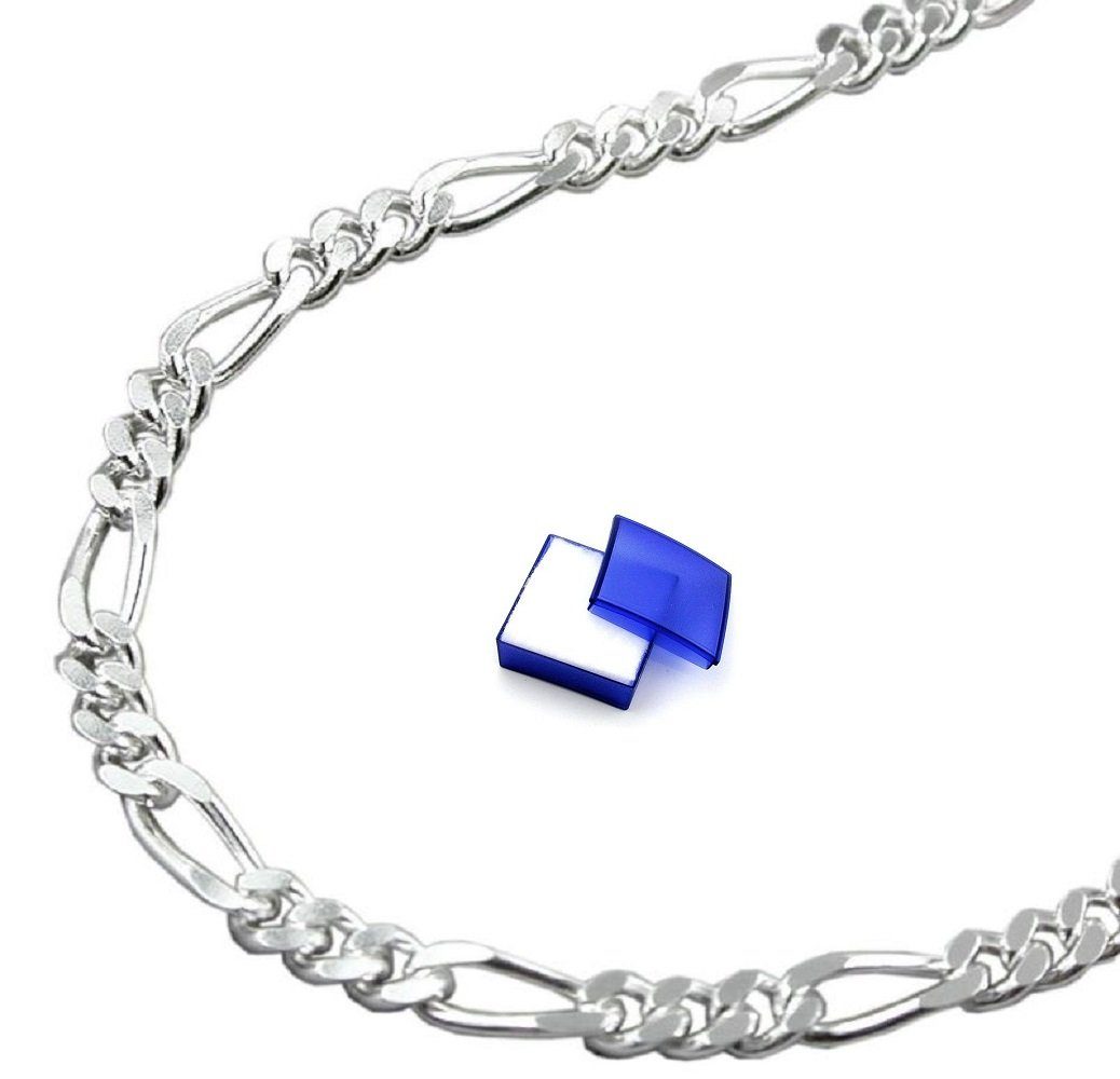 unbespielt Silberkette Halskette 3 mm Figarokette diamantiert 925 Silber 50  cm, Silberschmuck für Damen und Herren
