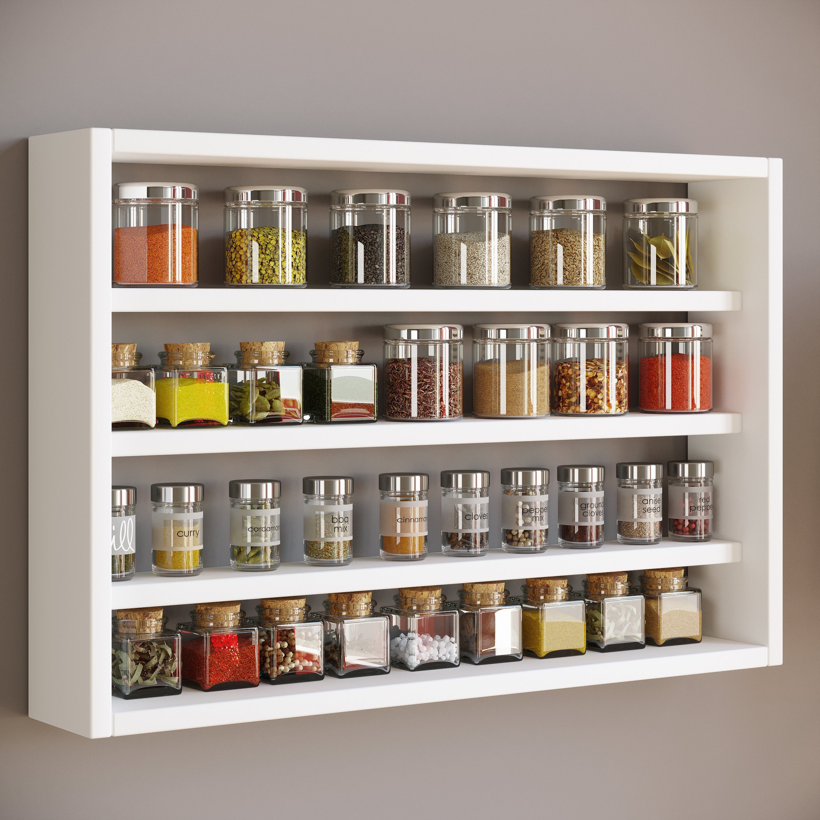 VCM Hängeschrank Holz Wandregal Gewürzregal Regal Küche Esaldi M