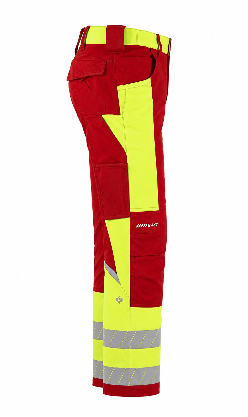 Engelbert Strauss Arbeitsbundhose Warnschutz-Bundhose e.s.motion 24/7 Herren rot/warngelb hochwertige Reflexstreifen