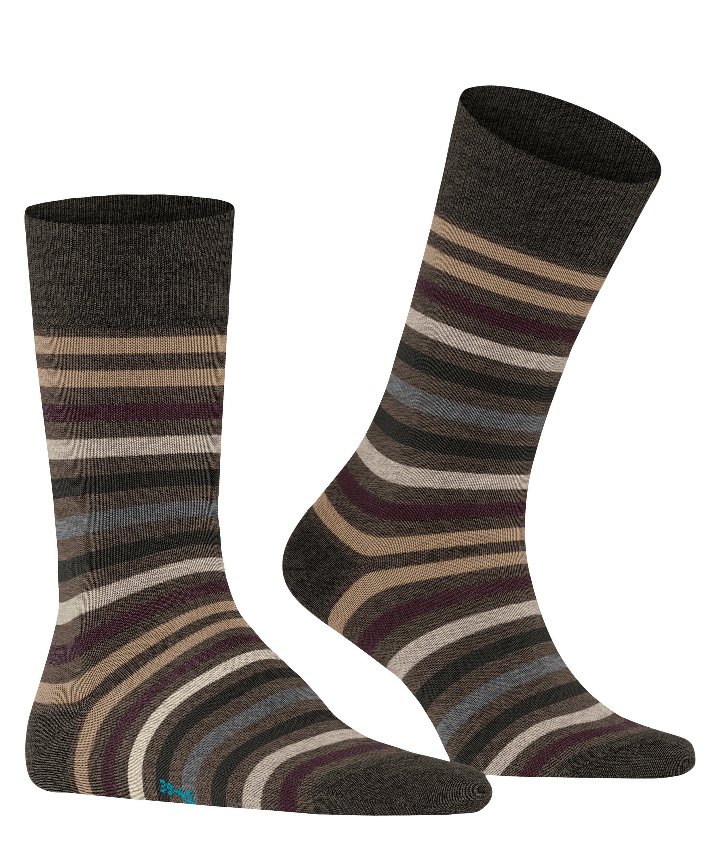 FALKE Socken Tinted Stripe (1-Paar) mit merzerisierter Baumwolle