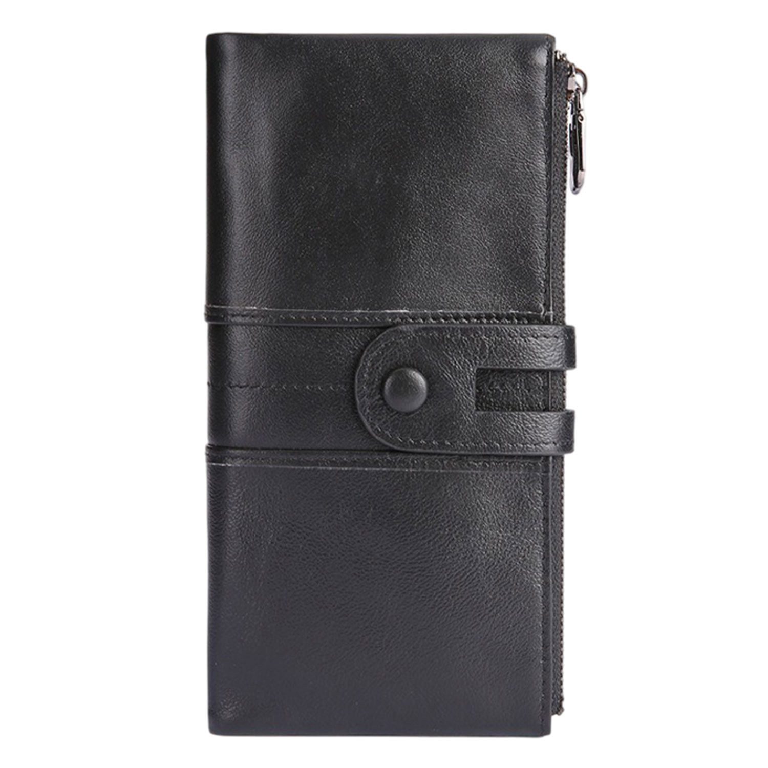 Refttenw Geldbörse Damen Portemonnaie aus Leder,RFID-Schutz,15 Kartenfächer