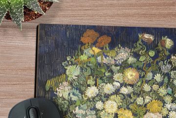 MuchoWow Gaming Mauspad Blumenstrauß in einer Vase - Vincent van Gogh (1-St), Mousepad mit Rutschfester Unterseite, Gaming, 40x40 cm, XXL, Großes