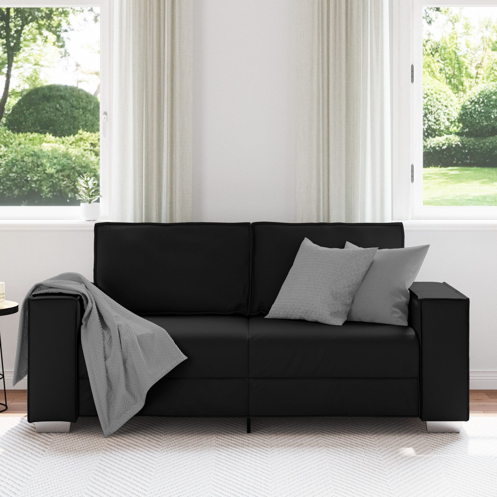 vidaXL Sofa Loveseat Sofa Schwarz 140 günstig online kaufen
