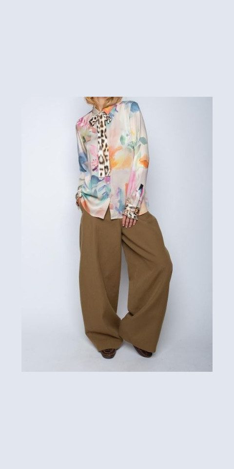Emily Van Den Bergh Hemdbluse Bluse EMILY VAN DEN BERGH multi-aquarell-Blume