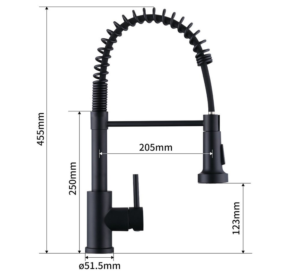 Thumbnail - HOMELIVE Spültischarmatur Küchen hochdruck Wasserhahn 2 Funktionen Wasserablass mit ausziehbarem (Küche Armatur 360° Küc...