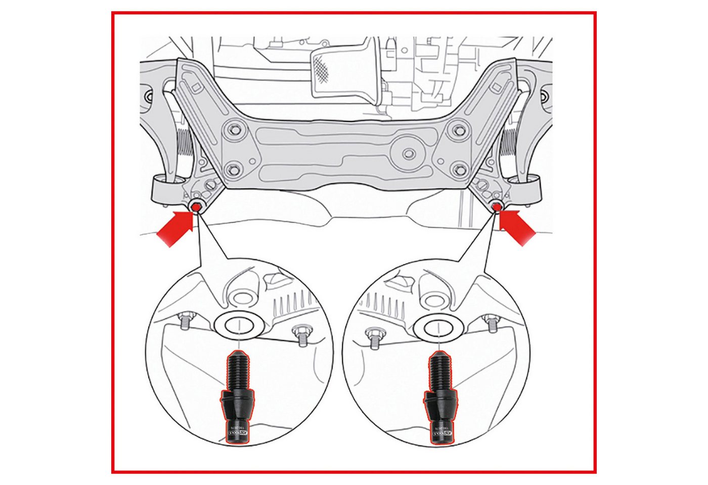 Thumbnail - KS Tools Montagewerkzeug KS TOOLS VAG Fixierbolzen-Satz für Hilfsrahmen M 12 x 1,5 4tlg. -...