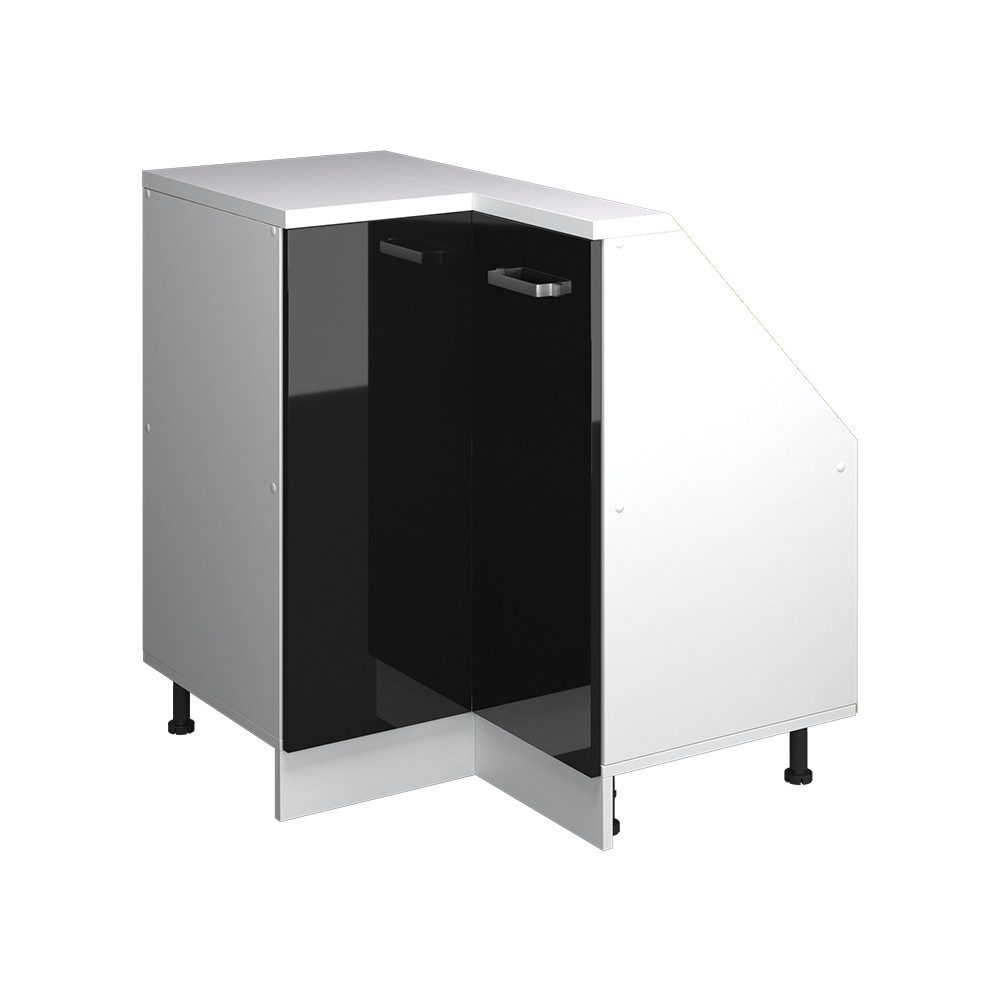Vicco Unterschrank R-Line, Schwarz Hochglanz/Weiß, 75.6 cm mit 1 Tür (1-St)