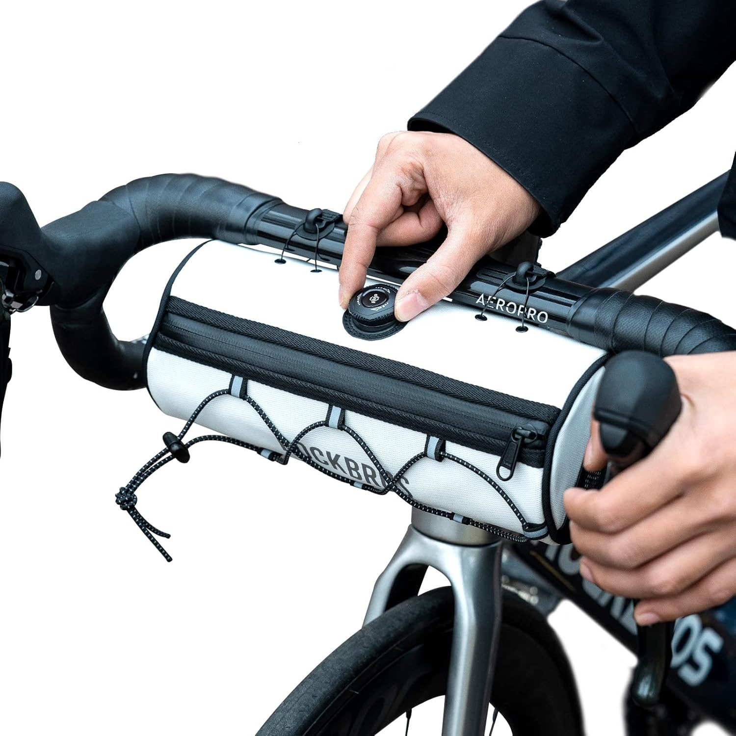 ROCKBROS Fahrradtasche 1,5L wasserabweisende reflektierende Fahrradlenkertasche Weiß