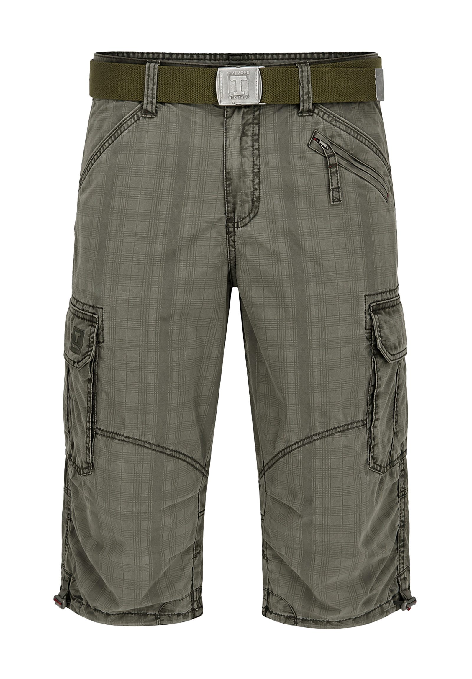 Cargoshorts Kariert Wadenlang Cargotaschen Zip Fly Reißverschlusstasche
