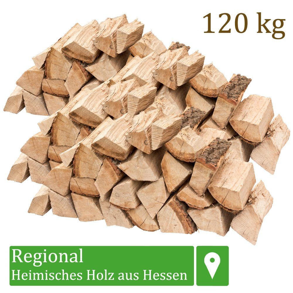 Flameup Kaminholz Brennholz Kaminholz Holz Eiche 5-500kg Ofen Kamin Kaminofen Grill 25cm, 120 kg