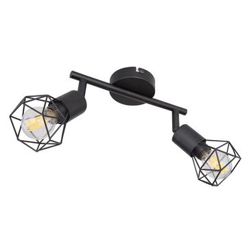 Globo Deckenleuchte Deckenleuchte Wohnzimmer Deckenstrahler 2 Flammig Deckenlampe 54802S-2, schwarz, ohne Leuchtmittel, Lichtfarbe ist abhängig vom Leuchtmittel, Schlafzimmer, Esszimmer, Strahler, Deckenspots, Spots