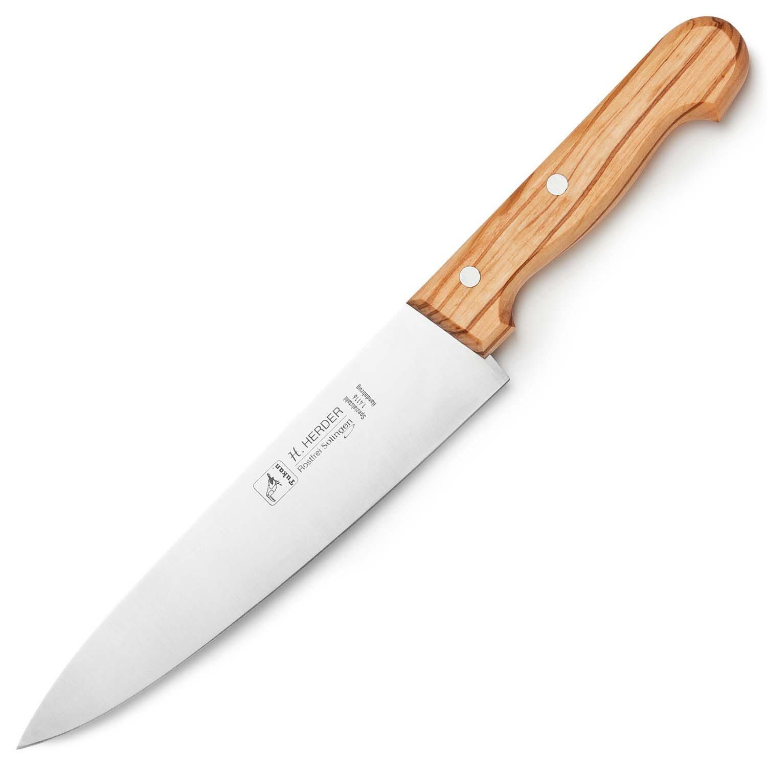 Landwiesen Kochmesser Kochmesser Solingen H.Herder Tukan 34cm 8" Olivenholz, Fleischmesser Gemüse Handabzug
