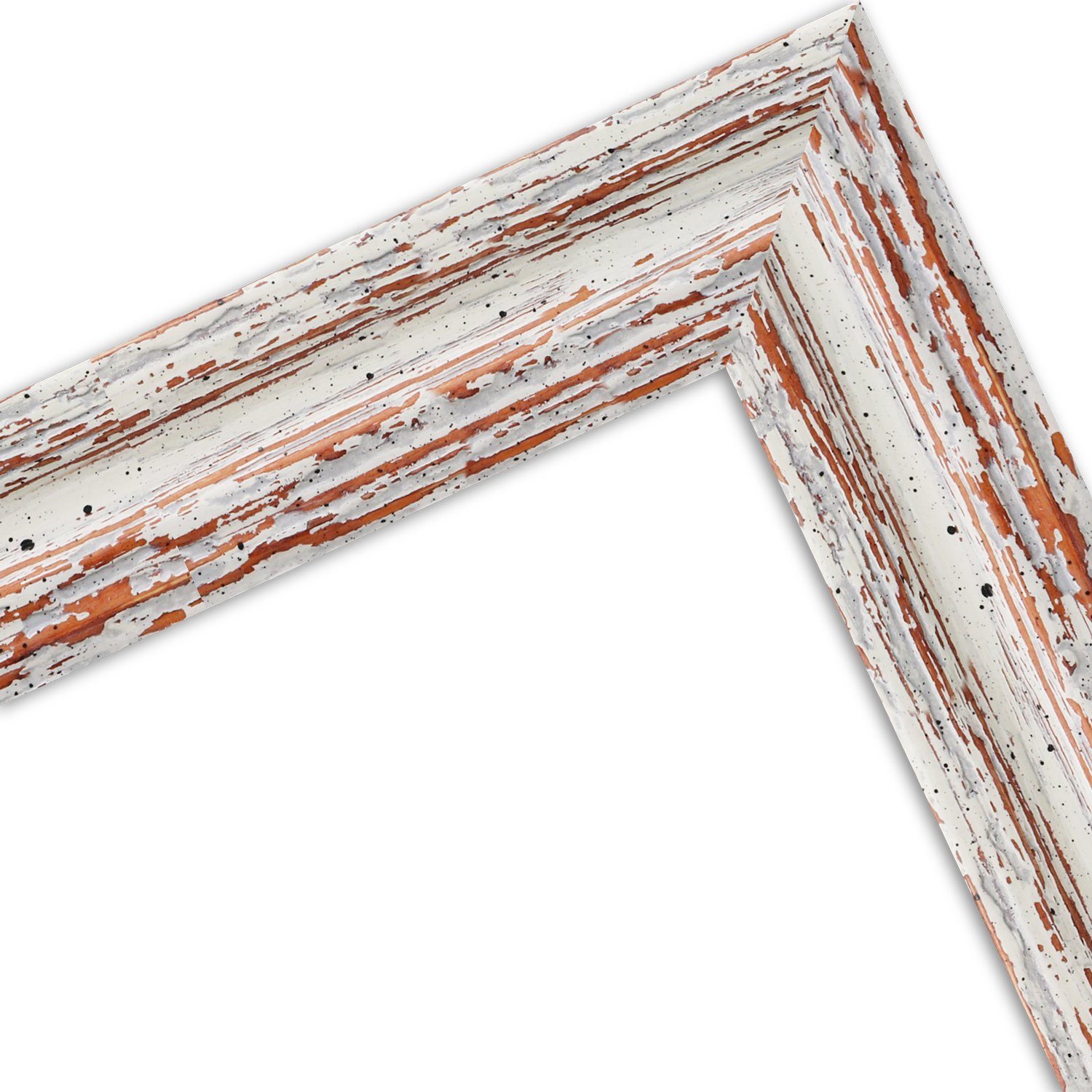 WANDStyle Bilderrahmen H740, Weiß, aus Massivholz im Shabby Chic Stil