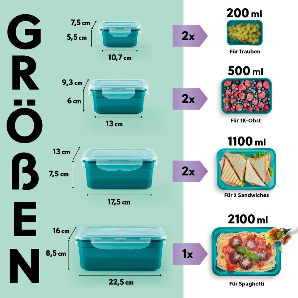 GOURMETmaxx Frischhaltedose Lunchbox Vorratsdose klick-it, Polypropylen (PP)/Silikon, einfrieren, aufbewahren und erwärmen – Bild 2 von 5