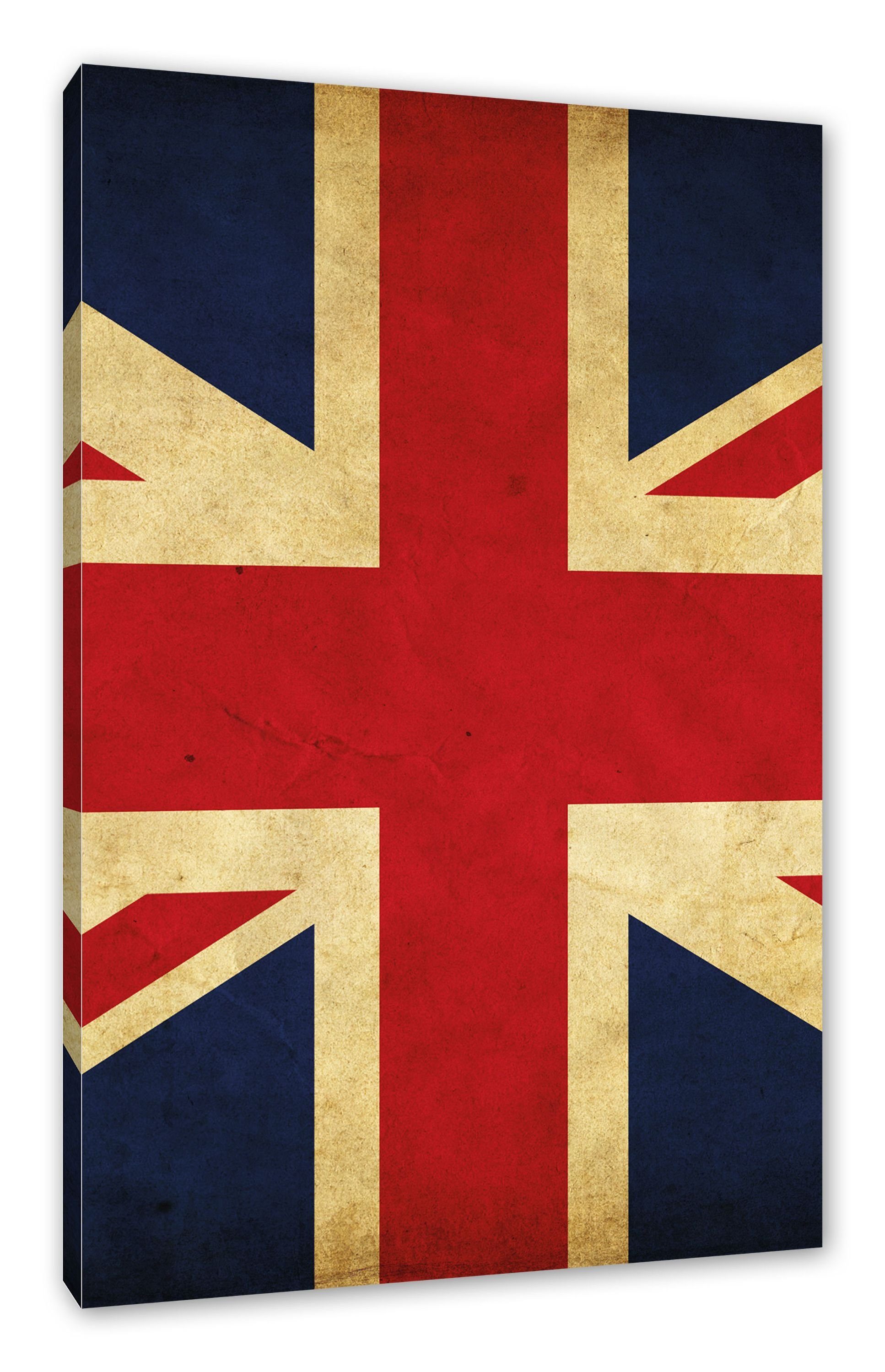 Leinwandbild (1 bespannt, fertig Zackenaufhänger Leinwandbild Pixxprint Flagge inkl. St), Großbritannien Großbritannien Flagge,