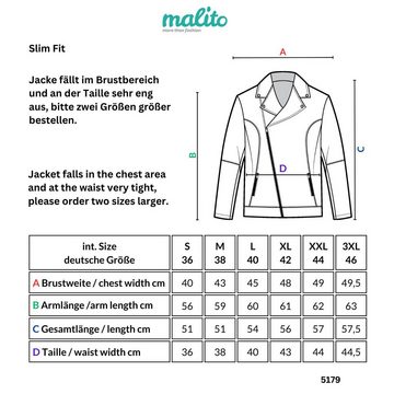 malito more than fashion Lederimitatjacke 5179 Bikerjacke kurz geschnitten neue Größenmaße